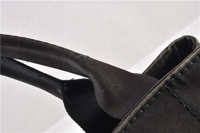 Authentic PRADA Vintage Canapa M Denim Tote Hand Bag BN1877 Black 1822G