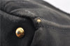 Authentic PRADA Vintage Canapa M Denim Tote Hand Bag BN1877 Black 1822G