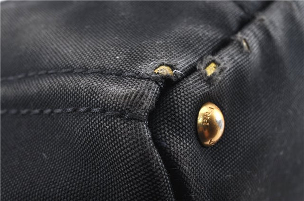 Authentic PRADA Vintage Canapa M Denim Tote Hand Bag BN1877 Black 1822G