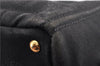 Authentic PRADA Vintage Canapa M Denim Tote Hand Bag BN1877 Black 1822G