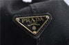 Authentic PRADA Vintage Canapa M Denim Tote Hand Bag BN1877 Black 1822G