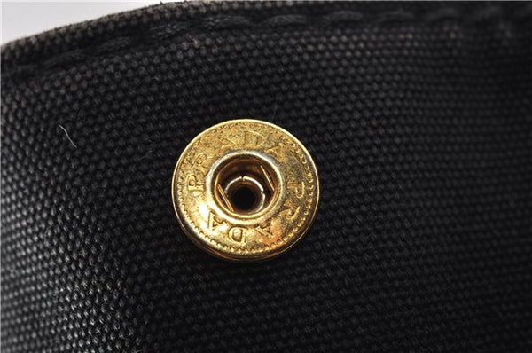 Authentic PRADA Vintage Canapa M Denim Tote Hand Bag BN1877 Black 1822G