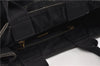 Authentic PRADA Vintage Canapa M Denim Tote Hand Bag BN1877 Black 1822G