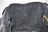 Authentic PRADA Vintage Canapa M Denim Tote Hand Bag BN1877 Black 1822G