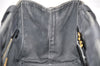 Authentic PRADA Vintage Canapa M Denim Tote Hand Bag BN1877 Black 1822G