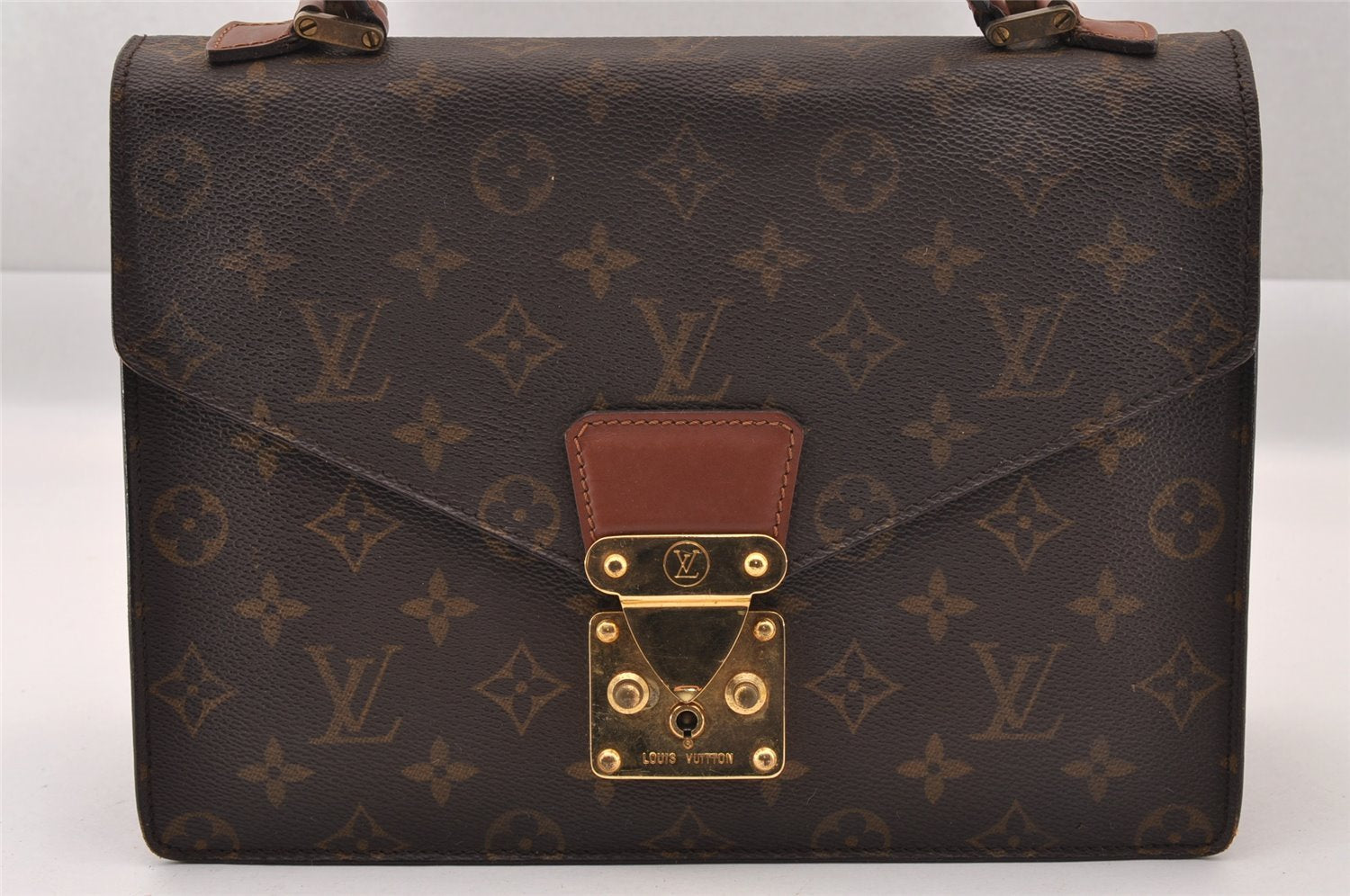 Authentic Louis Vuitton Monogram Concorde Hand Bag Purse M51190 LV 1822I