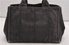 Authentic PRADA Canapa SS 2Way Shoulder Hand Bag Denim B2439G Black 1823G