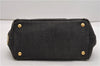 Authentic PRADA Canapa SS 2Way Shoulder Hand Bag Denim B2439G Black 1823G