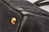 Authentic PRADA Canapa SS 2Way Shoulder Hand Bag Denim B2439G Black 1823G