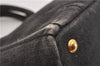 Authentic PRADA Canapa SS 2Way Shoulder Hand Bag Denim B2439G Black 1823G