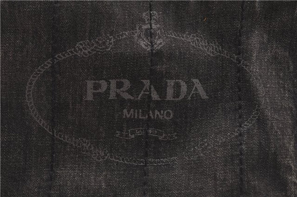 Authentic PRADA Canapa SS 2Way Shoulder Hand Bag Denim B2439G Black 1823G