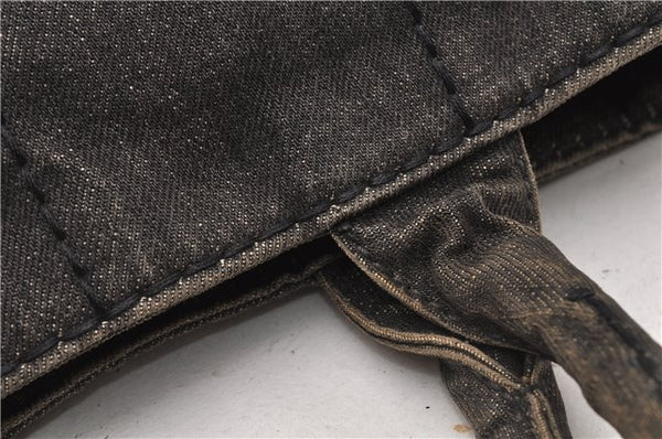 Authentic PRADA Canapa SS 2Way Shoulder Hand Bag Denim B2439G Black 1823G
