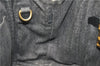 Authentic PRADA Canapa SS 2Way Shoulder Hand Bag Denim B2439G Black 1823G
