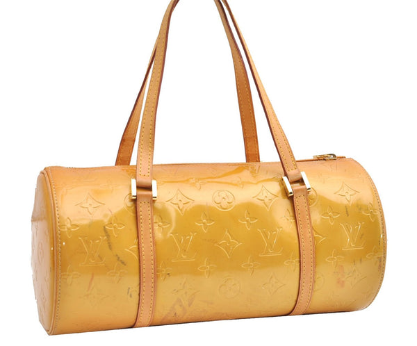 Authentic Louis Vuitton Vernis Bedford Hand Bag Yellow Beige M91006 LV 1825G