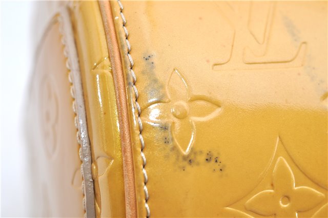 Authentic Louis Vuitton Vernis Bedford Hand Bag Yellow Beige M91006 LV 1825G