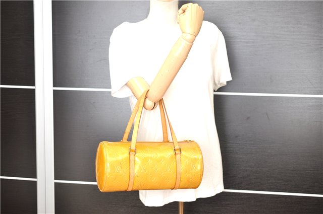 Authentic Louis Vuitton Vernis Bedford Hand Bag Yellow Beige M91006 LV 1825G