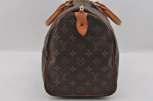 Authentic Louis Vuitton Monogram Speedy 35 Hand Boston Bag M41524 LV 1826I