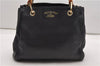 Authentic GUCCI Bamboo Shopper Small Hand Bag Purse Leather 336032 Black 1827G