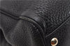 Authentic GUCCI Bamboo Shopper Small Hand Bag Purse Leather 336032 Black 1827G