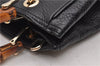 Authentic GUCCI Bamboo Shopper Small Hand Bag Purse Leather 336032 Black 1827G