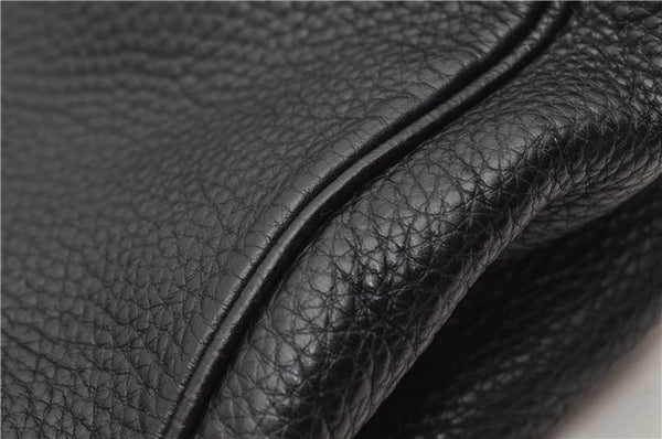 Authentic GUCCI Bamboo Shopper Small Hand Bag Purse Leather 336032 Black 1827G