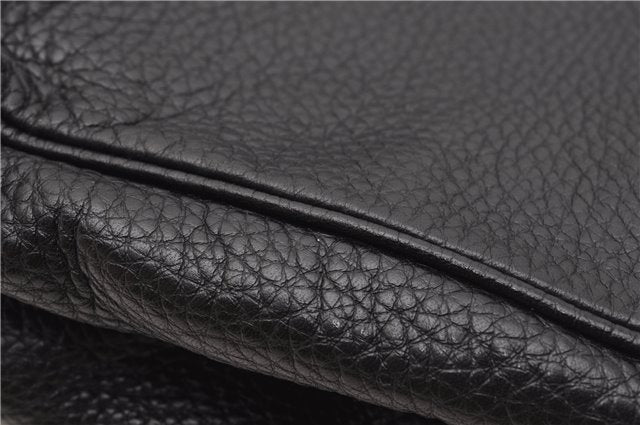 Authentic GUCCI Bamboo Shopper Small Hand Bag Purse Leather 336032 Black 1827G