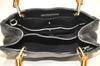 Authentic GUCCI Bamboo Shopper Small Hand Bag Purse Leather 336032 Black 1827G