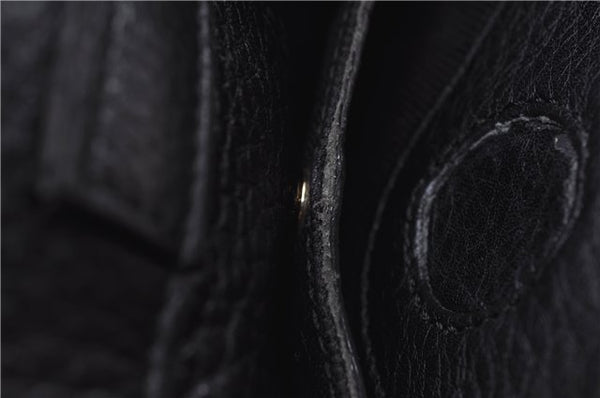 Authentic GUCCI Bamboo Shopper Small Hand Bag Purse Leather 336032 Black 1827G