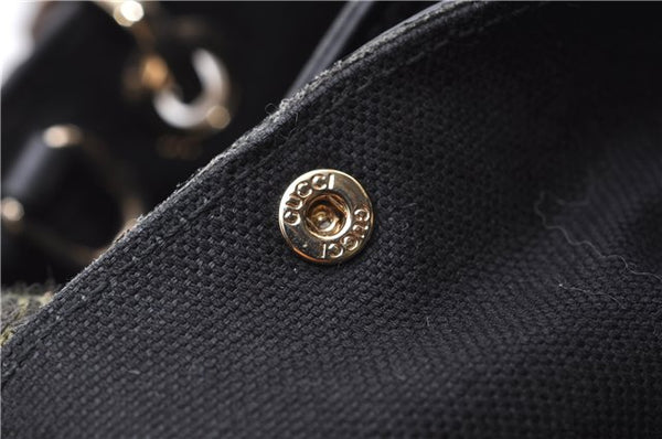 Authentic GUCCI Bamboo Shopper Small Hand Bag Purse Leather 336032 Black 1827G