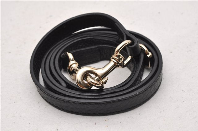 Authentic GUCCI Bamboo Shopper Small Hand Bag Purse Leather 336032 Black 1827G