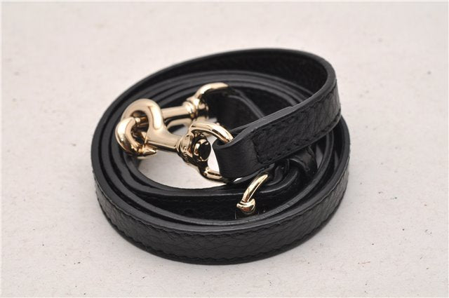 Authentic GUCCI Bamboo Shopper Small Hand Bag Purse Leather 336032 Black 1827G