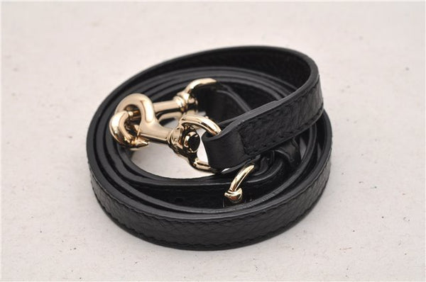 Authentic GUCCI Bamboo Shopper Small Hand Bag Purse Leather 336032 Black 1827G