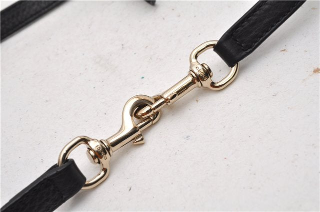 Authentic GUCCI Bamboo Shopper Small Hand Bag Purse Leather 336032 Black 1827G