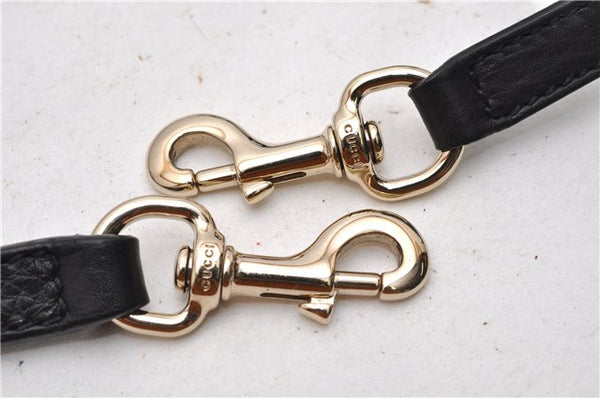 Authentic GUCCI Bamboo Shopper Small Hand Bag Purse Leather 336032 Black 1827G