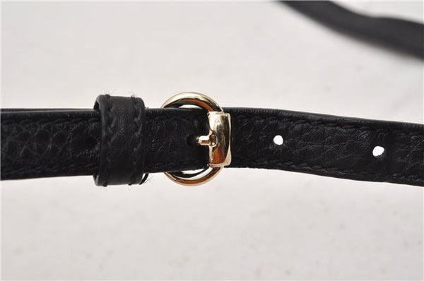 Authentic GUCCI Bamboo Shopper Small Hand Bag Purse Leather 336032 Black 1827G