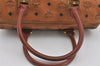 Authentic MCM Visetos Leather Vintage 2Way Hand Boston Bag Brown 1827I