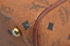 Authentic MCM Visetos Leather Vintage 2Way Hand Boston Bag Brown 1827I