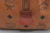 Authentic MCM Visetos Leather Vintage 2Way Hand Boston Bag Brown 1827I