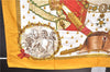 Authentic HERMES Carre 90 Scarf "NAPOLEON" Silk Yellow Box 1828G