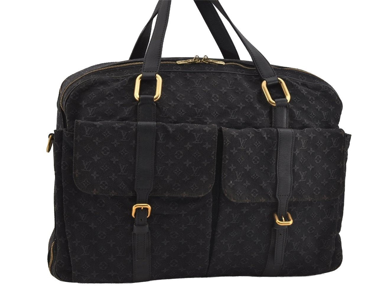 Authentic Louis Vuitton Monogram Mini Claudine 2Way Boston Bag M42331 Blue 1828I