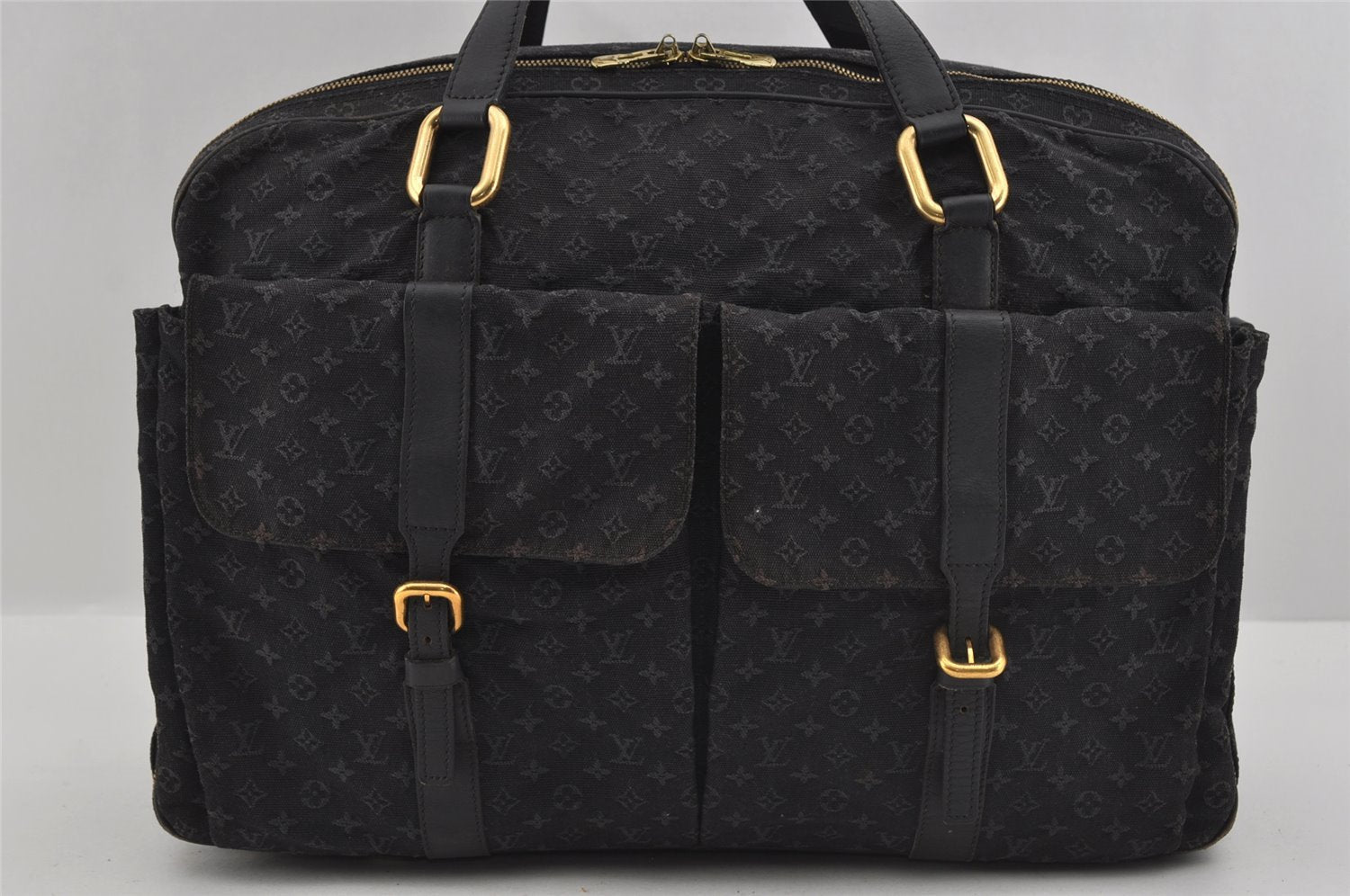 Authentic Louis Vuitton Monogram Mini Claudine 2Way Boston Bag M42331 Blue 1828I