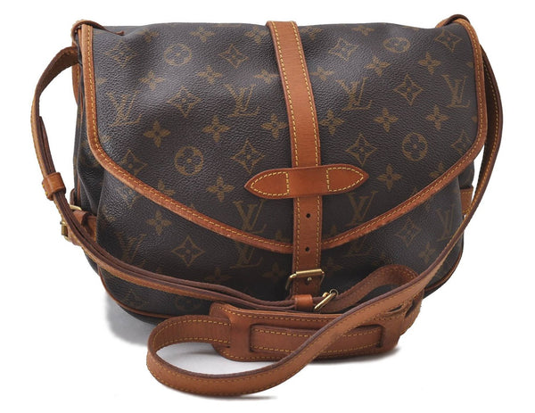 Auth Louis Vuitton Monogram Saumur 30 Shoulder Cross Body Bag M42256 LV 1830D