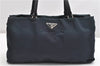 Authentic PRADA Nylon Tessuto Leather Shoulder Hand Bag B11215 Navy Blue 1831G