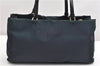 Authentic PRADA Nylon Tessuto Leather Shoulder Hand Bag B11215 Navy Blue 1831G
