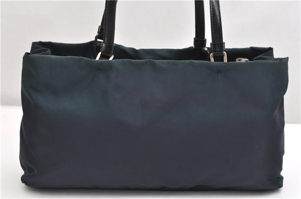 Authentic PRADA Nylon Tessuto Leather Shoulder Hand Bag B11215 Navy Blue 1831G
