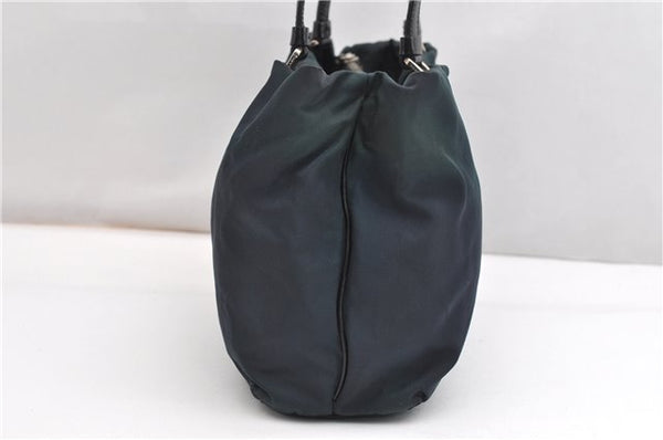 Authentic PRADA Nylon Tessuto Leather Shoulder Hand Bag B11215 Navy Blue 1831G