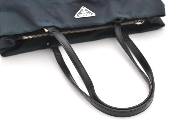Authentic PRADA Nylon Tessuto Leather Shoulder Hand Bag B11215 Navy Blue 1831G