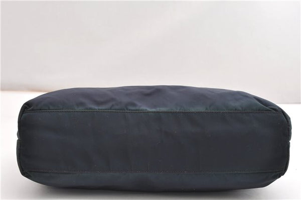 Authentic PRADA Nylon Tessuto Leather Shoulder Hand Bag B11215 Navy Blue 1831G