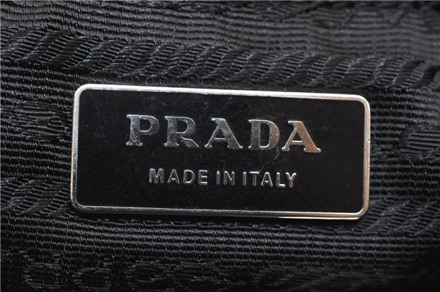 Authentic PRADA Nylon Tessuto Leather Shoulder Hand Bag B11215 Navy Blue 1831G