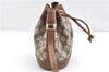 Authentic GUCCI Shoulder Cross Drawstring Bag GG PVC Leather Brown Junk 1832G